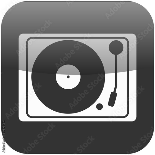 Retro dj turntable vector icon isolated symbol