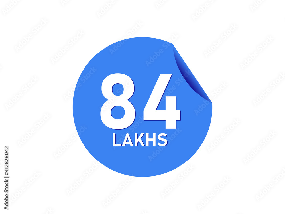 84 Lakhs texts on the blue sticker 84 Lakhs texts on the blue sticker