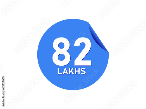82 Lakhs texts on the blue sticker