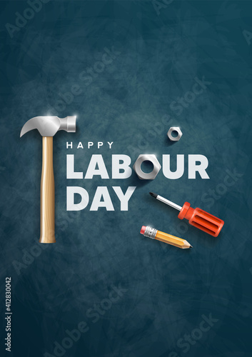 Happy Labor Day banner, poster. Design template. Vector illustration
