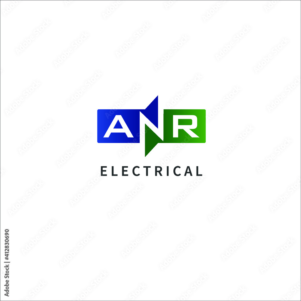 ANR Letter Business Logo Design Alphabet with electrical Symbol ANR Letter Business Logo Design Alphabet with electrical Symbol