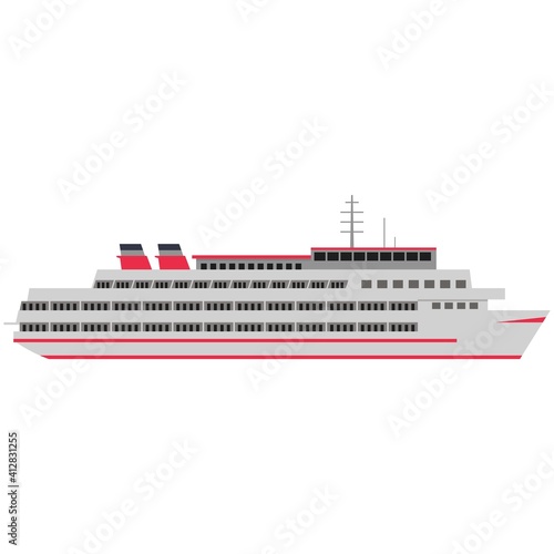Transatlantic cruise liner ship isolated flat vector © skypicsstudio