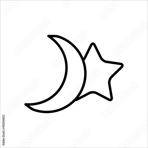 Moon And Star Icon Design Vector Template
