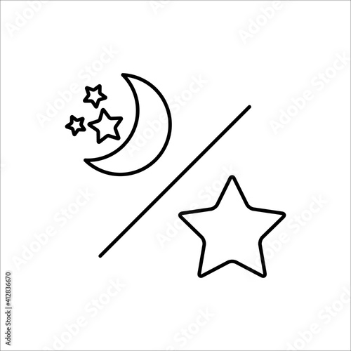 Moon And Star Icon Design Vector Template