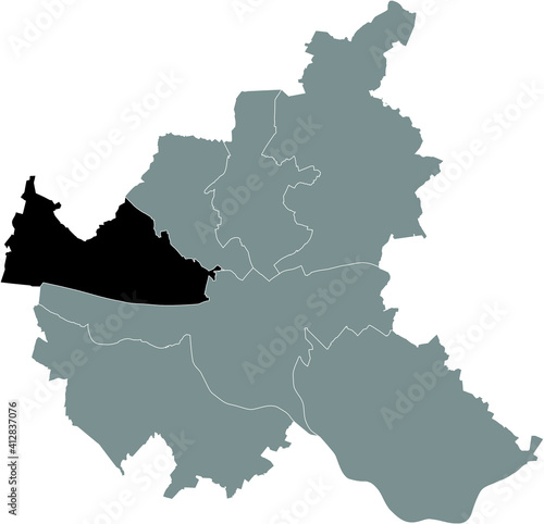 Black location map of the Hamburger Altona borough  bezirk  inside gray map of the Free and Hanseatic City of Hamburg  Germany