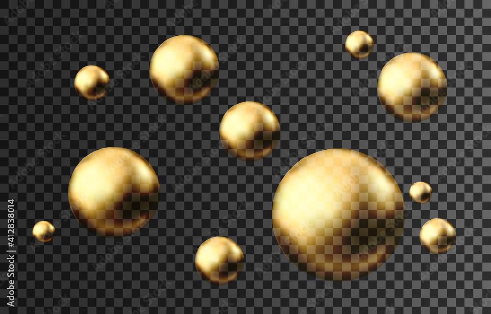 Gold sphere or oil bubble isolated on black background. Gold sphere or oil bubble isolated on black background.