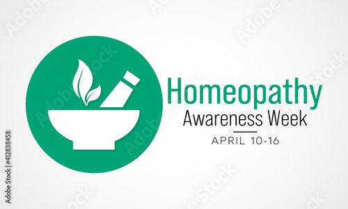 World Homeopathy Awareness Week is celebrated annually from April 10th to April 16th. the week is a celebration of both homeopaths and those who have been healed with homeopathy. Vector illustration.