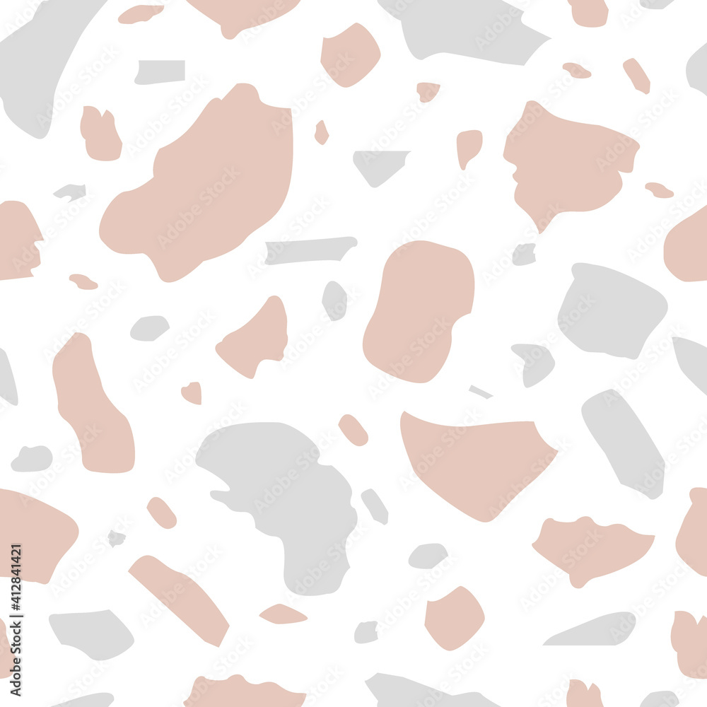 Terrazzo vector seamless pattern with pastel color palettes. Stock ...