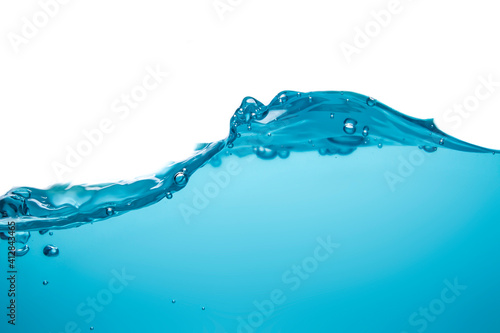 Water wave splash bubble water wave in clean blue water