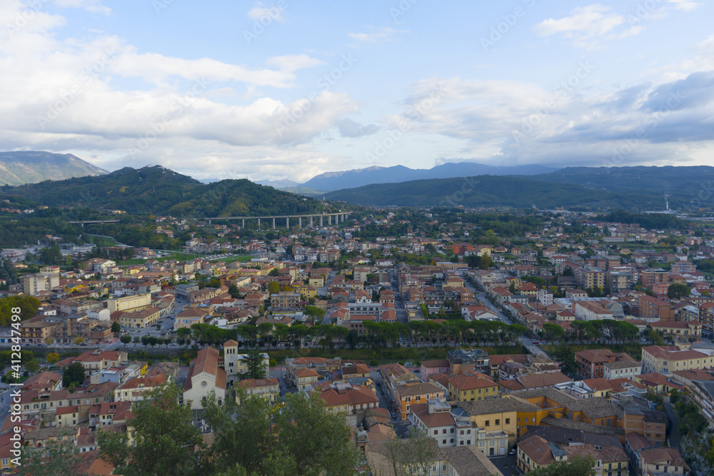 Panoramic view of a typical Italian city
