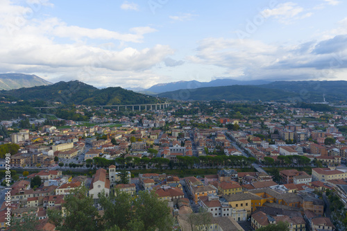 Panoramic view of a typical Italian city