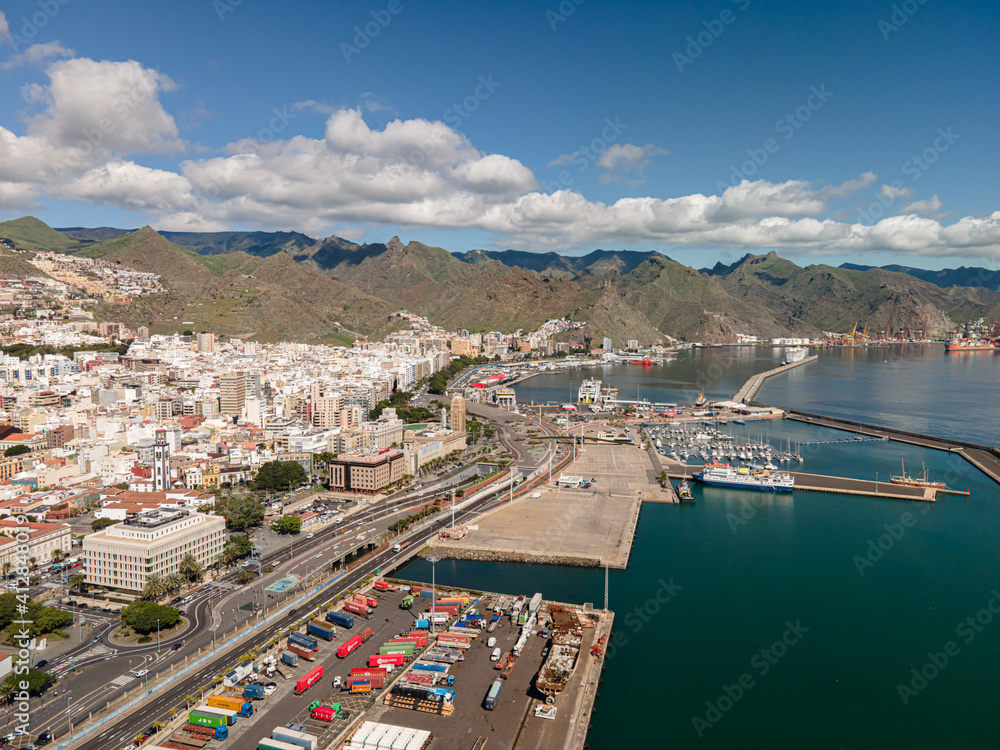 Aerial view on Santa Cruz de Tenerife, Canary Islands, Spain