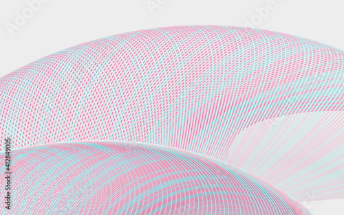 Wavy lines pattern background  curve structure  3d rendering.
