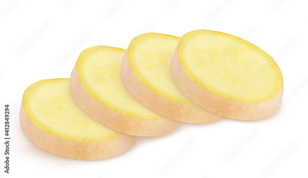 Cutted ginger isolated on a white background. Cutted ginger isolated on a white background.