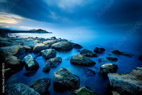 from Turkey, Trabzon, Of, uzungol, longlake, blacksea, mole, rocks in the sea, photo