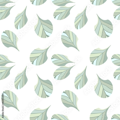 Leaves Seamless Pattern. Vector Background.