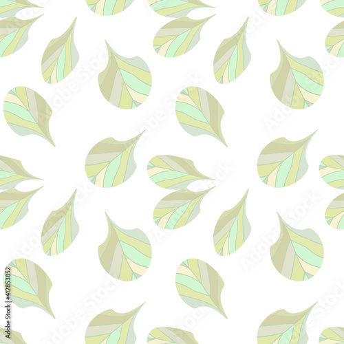 Leaves Seamless Pattern. Vector Background.