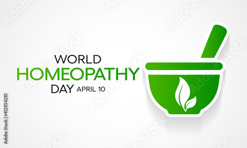 World Homeopathy day is celebrated annually on April 10th. the day is a celebration of both homeopaths and those who have been healed with homeopathy. Vector illustration.