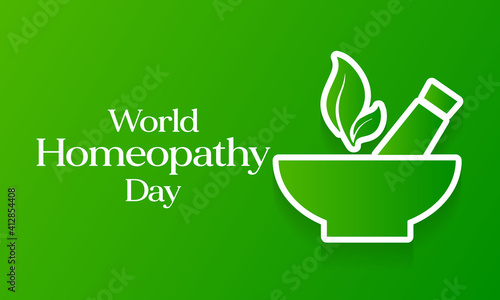 World Homeopathy day is celebrated annually on April 10th. the day is a celebration of both homeopaths and those who have been healed with homeopathy. Vector illustration.