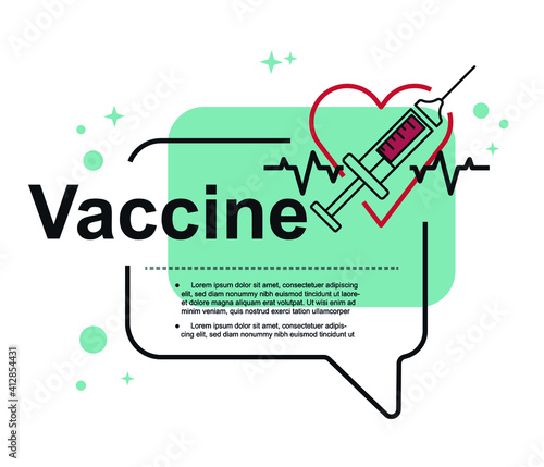Time to vaccinate. get a corona vaccine. Syringe with a vaccine bottle. Vaccination vector illustration for website, apps, poster, banner.
