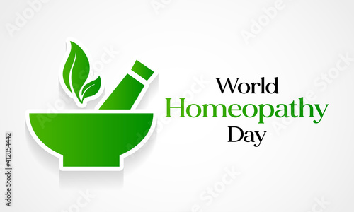 World Homeopathy day is celebrated annually on April 10th. the day is a celebration of both homeopaths and those who have been healed with homeopathy. Vector illustration.