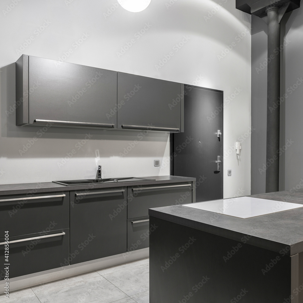 Minimalist white and gray kitchen Minimalist white and gray kitchen