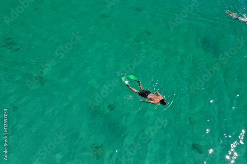 Snorkler in the Pacific Ocean 