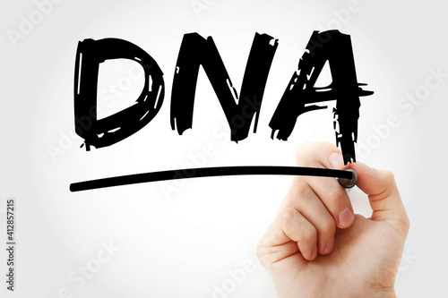 Wallpaper Mural DNA - Deoxyribonucleic Acid acronym with marker, medical concept background Torontodigital.ca