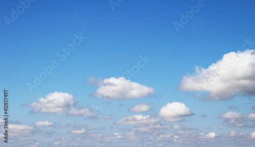 Blue sky with white clouds  copy space.