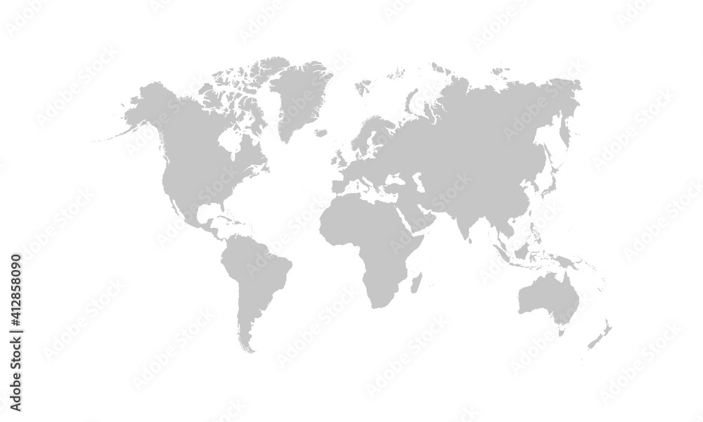 Fototapeta premium World map on white background.
