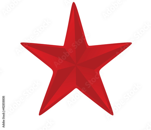 Photography Red star isolated. vector illustration