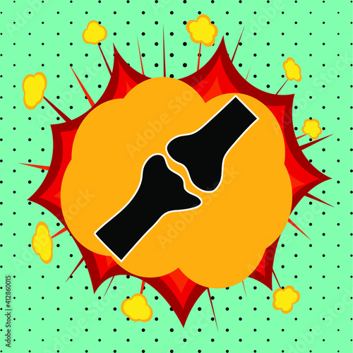 Bones and joints sign, pop art explosion, vector illustration for design