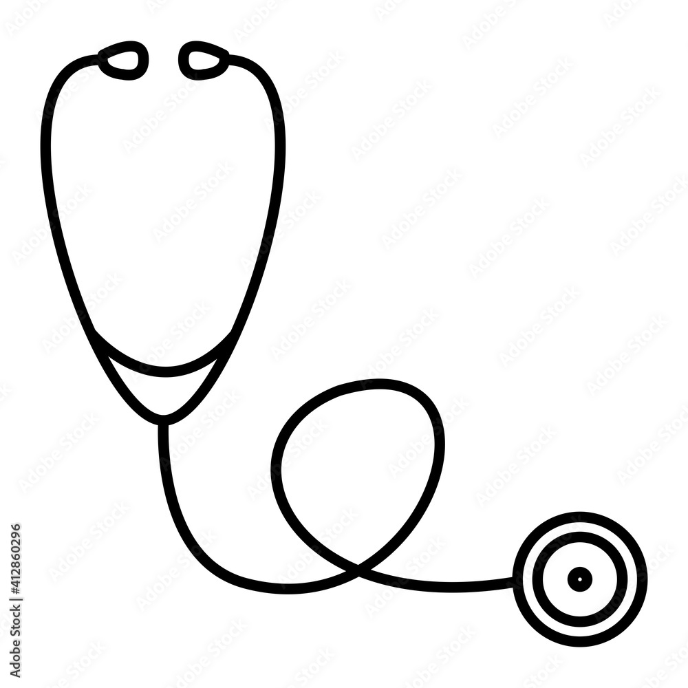Vector Stethoscope Outline Icon Design Vector Stethoscope Outline Icon Design