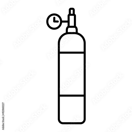 Vector Oxygen Cylinder Outline Icon Design