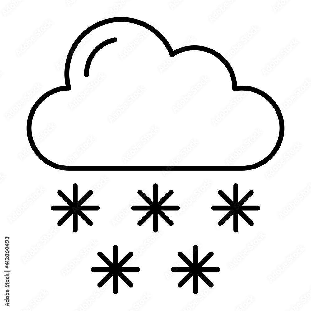 Vector Snow Fall Outline Icon Design Vector Snow Fall Outline Icon Design