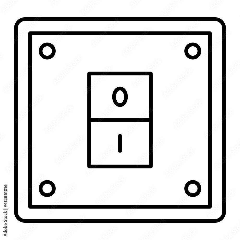 Vector Electricity Switch Outline Icon Design Vector Electricity Switch Outline Icon Design