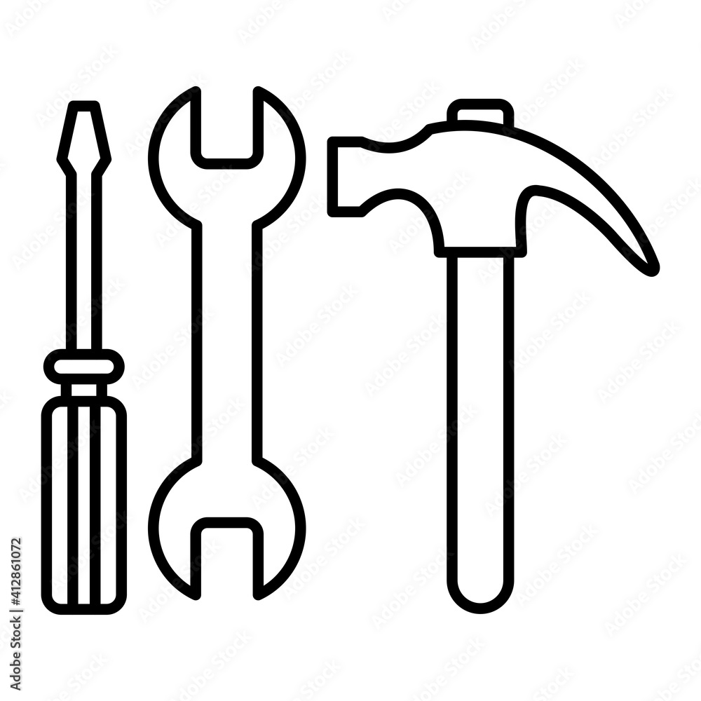 Vector Tools Outline Icon Design Vector Tools Outline Icon Design