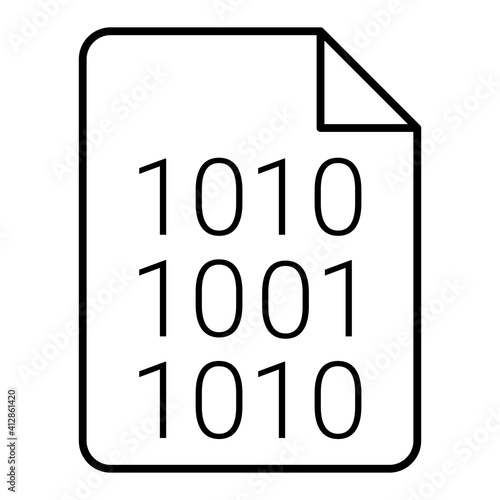 Vector Binary code Outline Icon Design
