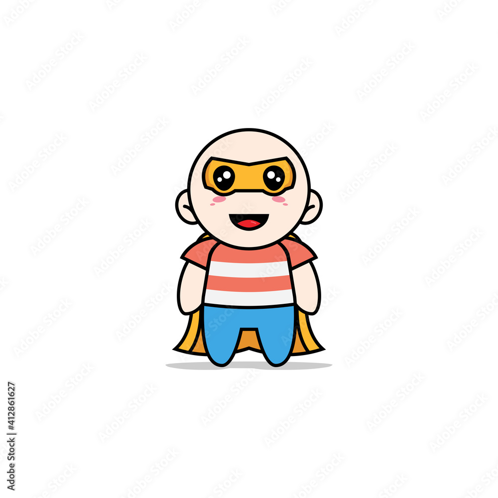 Cute boy character wearing superhero costume. Cute boy character wearing superhero costume.