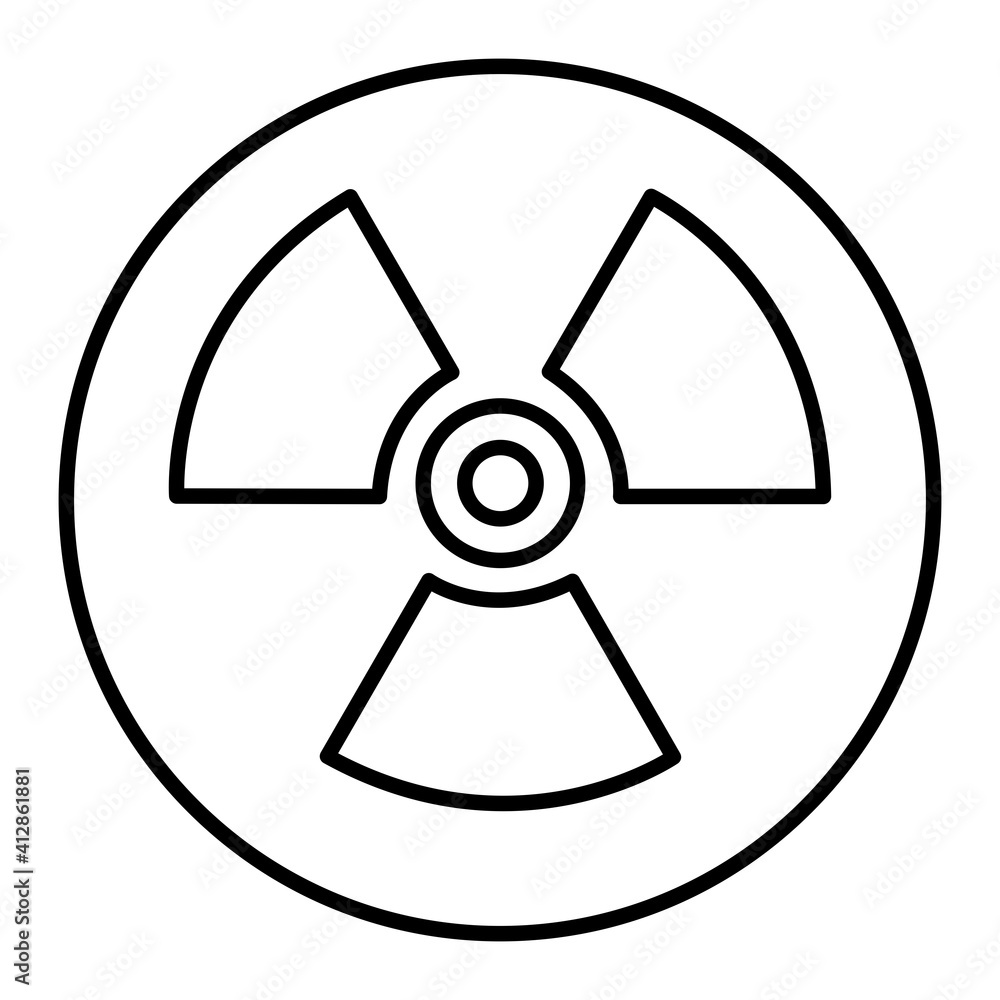 Vector Radioactivity Outline Icon Design Vector Radioactivity Outline Icon Design