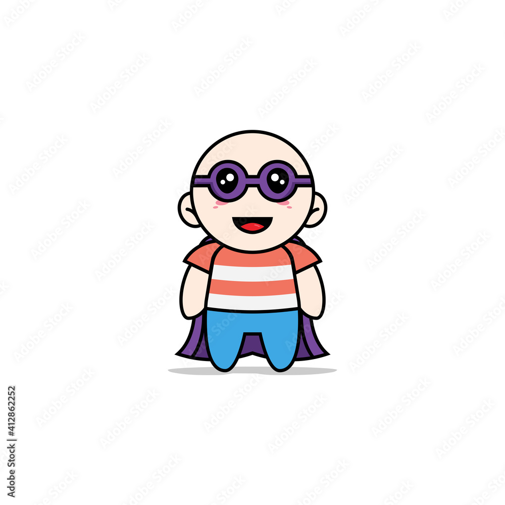 Cute boy character wearing superhero costume. Cute boy character wearing superhero costume.