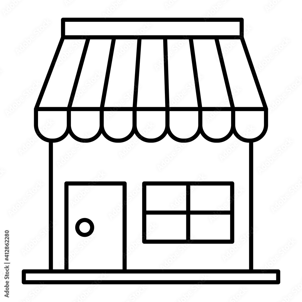 Vector Shop Outline Icon Design Vector Shop Outline Icon Design