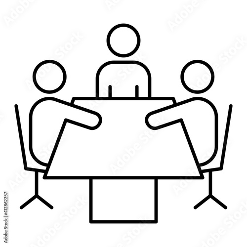 Vector Meeting Outline Icon Design