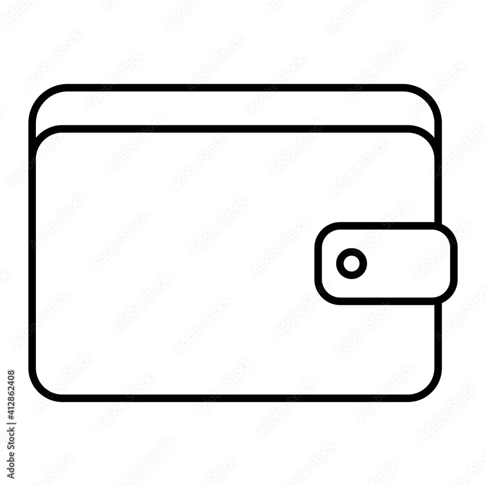 Vector Wallet Outline Icon Design Vector Wallet Outline Icon Design
