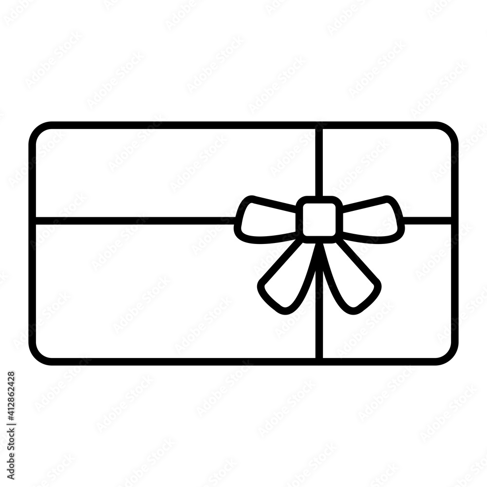 Vector Gift Card Outline Icon Design Vector Gift Card Outline Icon Design