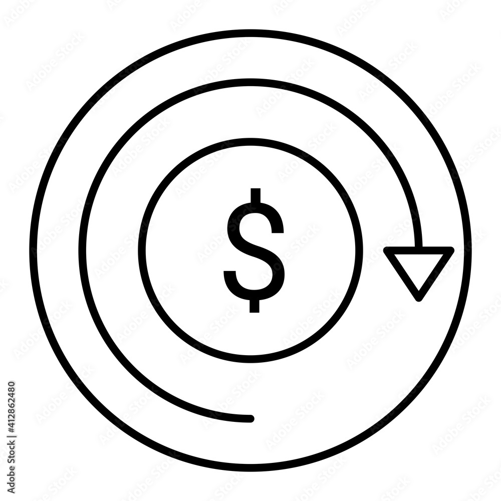 Vector Refund Outline Icon Design Vector Refund Outline Icon Design