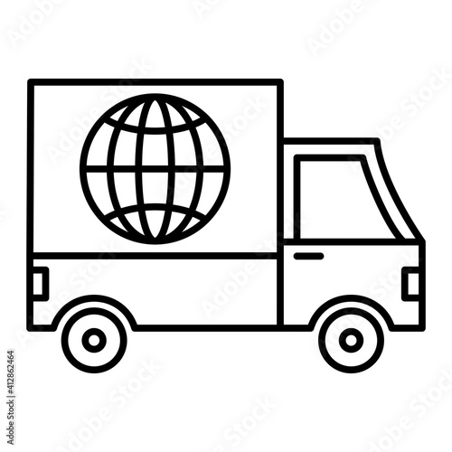 Vector Global Delivery Outline Icon Design