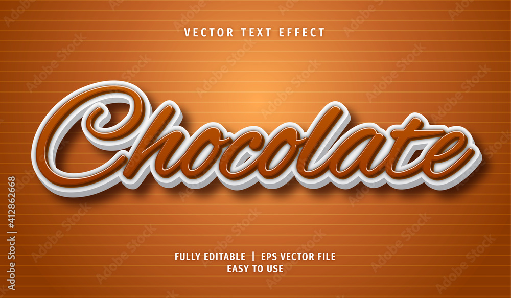 Text Effects 3D Chocolate, Editable Text Style