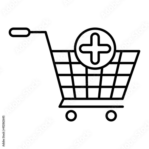 Vector Add to Cart Outline Icon Design