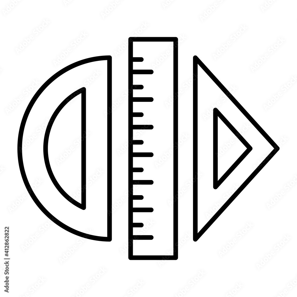 Vector Rulers Outline Icon Design
